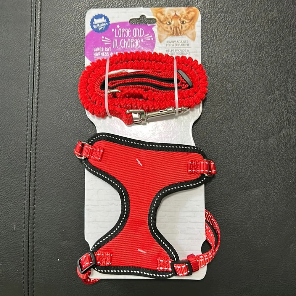 Whisker City Cat Harness with leash, Large